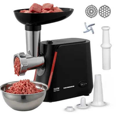 Obrázek produktu pro Heinner MG-1250BK, 1340 W, Černá, 1,5 kg/min, Nerezová ocel, Plast, 141 mm
