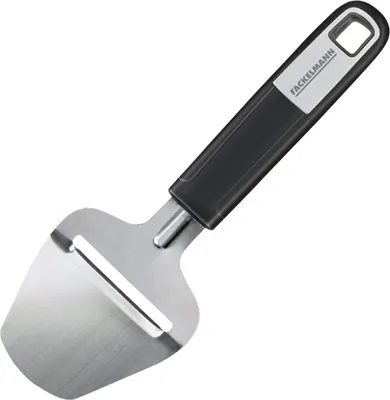 Produktbild von FACKELMANN Hartkäsehobel 21 cm SENSE, hochwertige, scharfe Klinge, Käsehobel mit rutschfestem und ergonomischem Soft-Touch-Griff(Farbe: Silber/Schwarz)