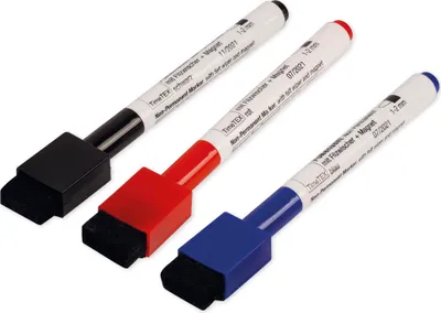 Produktbild von TimeTEX Set Folienstifte Non Permanent mit Filzwischer + Magnet, 3tlg.