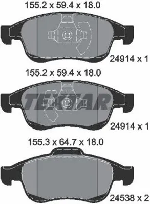 Obrázok produktu pre Brzdové doštičky Textar pre Dacia Dokker Duster Renault Megane Scenic III