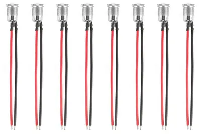 8x DC099 2,1 mm Buchse, 10 cm Kabel, wasserdicht