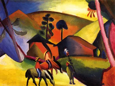 Obrázek produktu pro August Macke Art Print Obraz - Indiáni na koních, 1911 (60 x 80 cm)