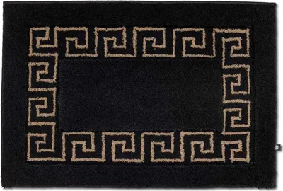 Produktbild von Rhomtuft Badteppich Mäander   eckig   80 x 160 cm  Farbe  schwarz/kastanie