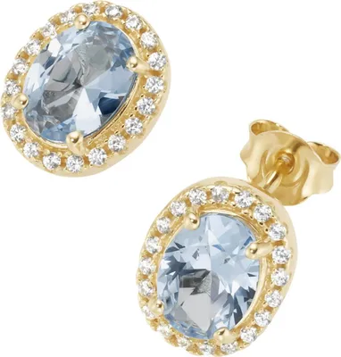 Produktbild von Ohrstecker Smart Jewel mit weißen und hellblauen Zirkonia, Silber 925 Hellblau 1 cm