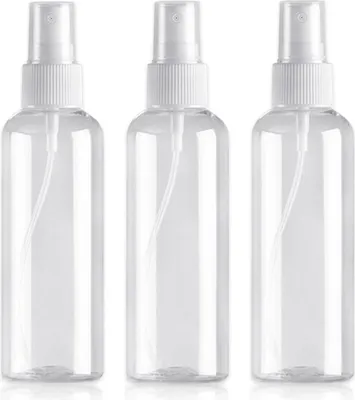Produktbild von 12x leere Sprühflaschen 100ml Pumpzerstäuber klar transparent Kunststoff Reise