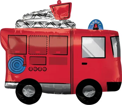 Produktbild von SuperShape Feuerwehrauto Folienballon P35 verpackt 66 cm x 55 cm
