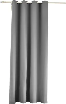 Produktbild von WOLTU Vorhang Gardinen Blickdicht Verdunkelungsvorhang mit Ösen, 130g/m² für Wohnzimmer Schlafzimmer 135x225cm, Dunkelgrau, (1 Stück)