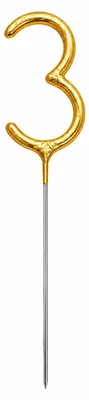 Produktbild von Zahlen Wunderkerze 15 cm | Gold Zahl: 3