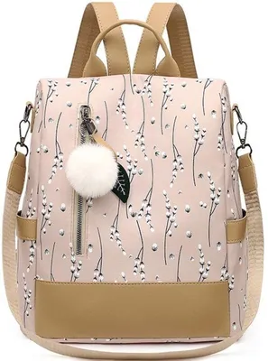 Image de Sac anti-vol en polyester pour le voyage, avec poche suspendue marron café, dimensions : 33 x 29 x 14 cm.