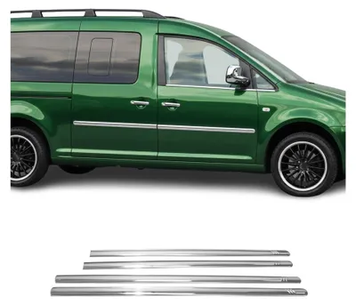 Image de Garniture Baguette de porte latérale pour VW Caddy 2003-2015 en acier inox 4Pcs