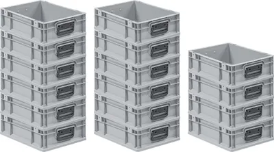 Produktbild von SuperSparSet 16x Eurobox NextGen Portable Duo  Germany | HxBxT 12x30x40cm | 11 Liter | Eurobehälter, Transportbox, Transportbehälter, Stapelbehälter