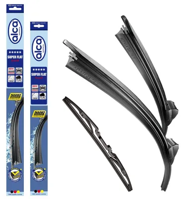 Zdjęcie produktu dla alca® Wycieraczka przedniej szyby z wycieraczką tylną odpowiednia do OPEL CORSA C (09.2000 - 09.2006) SUPER FLAT wycieraczka z płaską listwą