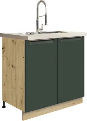 Obrázek produktu pro GLAMOUR GREEN 12D – Dřezová skříňka 80 cm, tmavě zelená matná