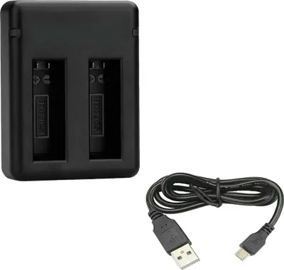 Produktbild von Trade-Shop 2in1 Dual Akku Ladegerät Ladestation BC-IS360XB inklusive Micro-USB Kabel für IS360XB Akku für insta360 One X Kamera