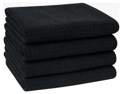 Produktbild von Mikrofaser Geschirrtücher 40 x 60 cm, schwarze Küchentücher, weiche und saugfähige Geschirrhandtücher für die Küchenreinigung (4 Stück)