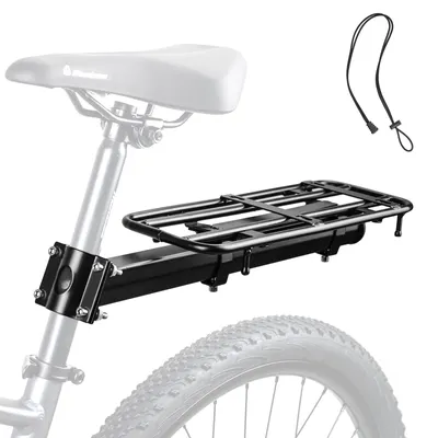 Image de Porte-vélos arrière | Capacité de charge : 15 kg | Réglable pour des roues de 22 à 29 pouces | Support robuste en aluminium | Montage facile