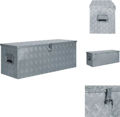 Obrázek produktu pro vidaXL Hliníkový box 110,5 × 38,5 × 40 cm Stříbrný - Boxy na nářadí