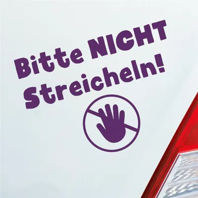 Produktbild von Auto Aufkleber Bitte Nicht streicheln! Do not Touch 13x10 cm Lila Sticker Heckscheibenaufkleber