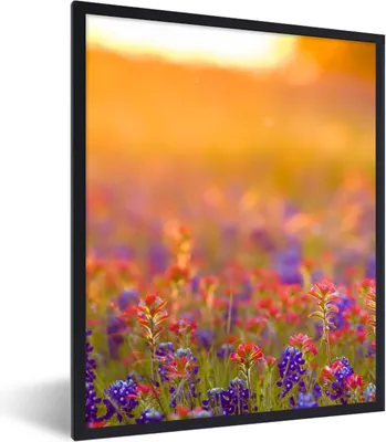 Produktbild von MuchoWow® Gerahmtes Poster Blumen - Gold - Sonne 30x40 cm - Poster mit Schwarzem Bilderrahmen Wandposter Rahmen Foto Bilder - Wanddeko - Kunstdrucke