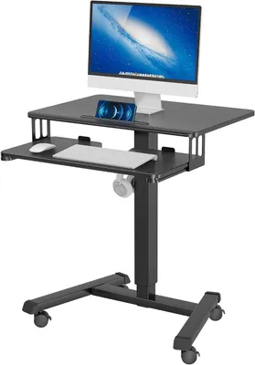 Produktbild von Mobiler Schreibtisch – Verstellbarer Arbeitsplatz – Flexibles Arbeiten – Höhenverstellbar – 65 x 45 cm – Schwarz