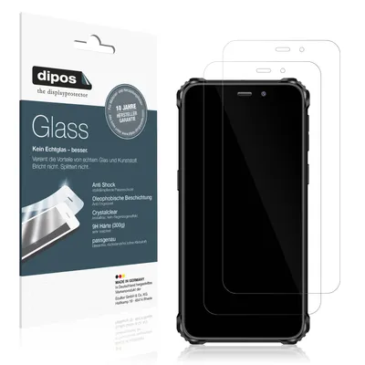 A product packaging for a screen protector, with the screen protector shown on a phone.