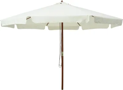Immagine prodotto di Ombrellone con asta in legno 330 cm bianco sabbia