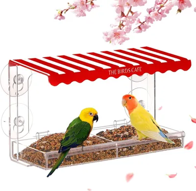 Produktbild von Vogelfutterhaus für Fenster, transparentes Acryl, für Garten
