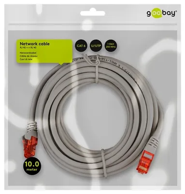 Produktbild von goobay CAT 6 Patchkabel U/UTP CCA grau 10 m