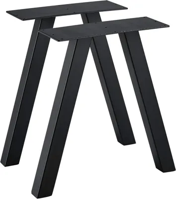 Produktbild von 2er Set Tischgestelle 40x40 cm aus Metall, Stahl Schwarz