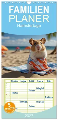 Produktbild von Familienplaner 2027 - Hamstertage mit 5 Spalten (Wandkalender, 21 x 45 cm) CALVENDO