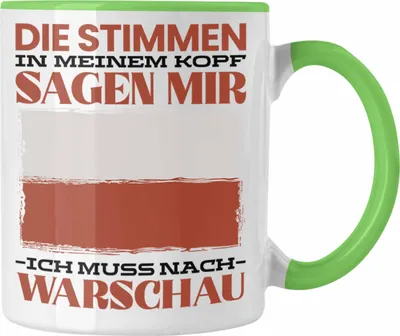 Produktbild von Trendation - Warschau Tasse Urlaub Heimat Geschenk Spruch Polen Geschenkidee (Grün)