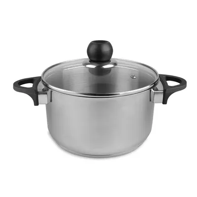 Obrázek produktu pro Nerezový plynový kastrol AMBITION INDUCTION se skleněnou poklicí Hrnec na vaření polévky 3,4 l