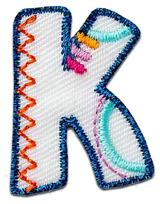 Produktbild von Buchstabe K 2.2 x 3 cm: Alphabet Buchstabe Einzeln Auswählbar - Aufnäher, Bügelbild, Aufbügler, Applikationen, Patches, Flicken, Zum Aufbügeln