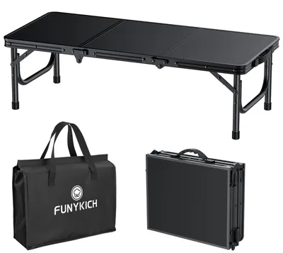 Image de Table pliante pour pique-nique avec poignée - Idéale pour le camping et la plage