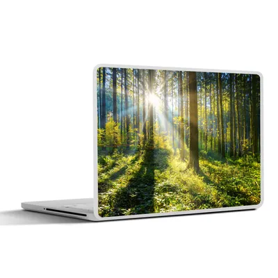 Produktbild von MuchoWow® Laptop Aufkleber Sticker Cover Wald - Sonne - Sommer 30x21 cm - Sticker für Laptop - Selbstklebend