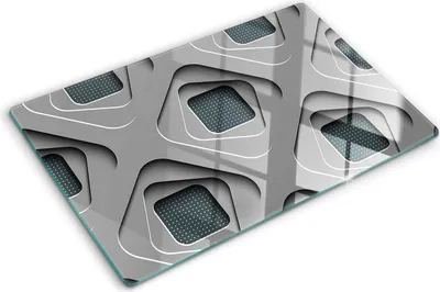 Produktbild von Tulup Glas Herdabdeckplatte - 80x52 cm - Glaskeramikkochfeld-Abdeckung Spritzschutz Glasabdeckplatte - Einteilig - Kunst: Modern & Klassisch - 3D-Abstraktion - Grau