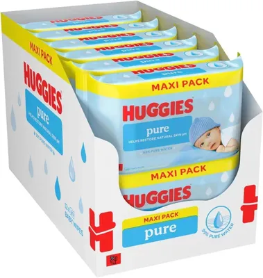 Produktbild von Huggies Pure Feuchttücher für Babys, Maxi-Pack, 12 x 60 Stück