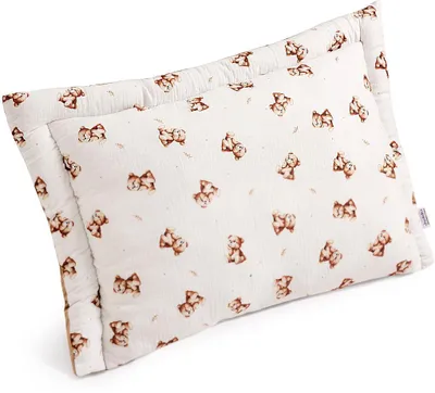 Produktbild von Baby Bear Musselin & Toffee Soft Velvet Doppelseitiges Kinderkissen 40x60cm