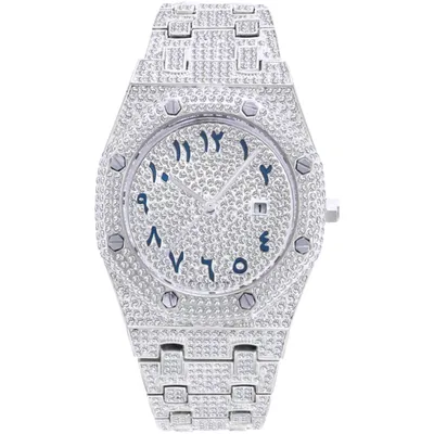 Produktbild von S&T Design, Herren Armbanduhr, Gold, Edelstahl, Zirkonia, Iced Out, Arabische Ziffern, 43mm Gehäusedurchmesser, 230mm Armbandlänge, 20mm Armbandbreite, 150g Gewicht, Kalenderfunktion, Japanisches Quarzwerk, verdeckter Druckverschluss, achteckiges und kreisförmiges Zifferblatt, robustes Mineralglas