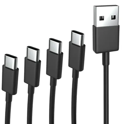 Produktbild von USB-C Ladekabel Bundle für Samsung Galaxy Tab A 10cm + 1 m + 2 m + 3 m Schwarz