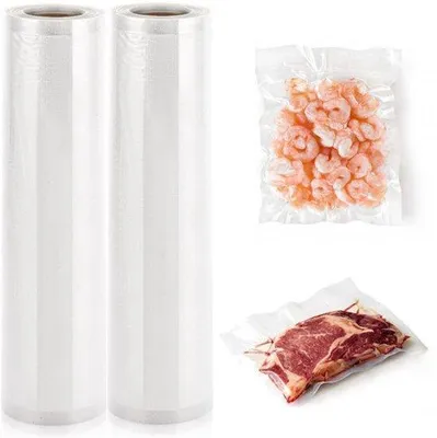 Productafbeelding van Vacuümzakken, 2 rollen, 28 x 600 cm, vacuümfolie, vacuümzakken voor alle vacuümmachines, sterk en scheurvast, geschikt voor sous-vide, herbruikbare vacuümrollen