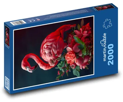 Obrázek produktu pro martinpuzzle - Puzzle 2000 - Plameňák s květinami