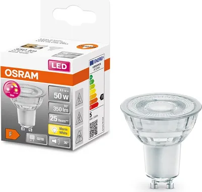Produktbild von OSRAM GLOWdim GU10 / PAR16 LED Strahler Superstar 4,5W Dimmbar 36° warmweiss wie 50W 4058075433366