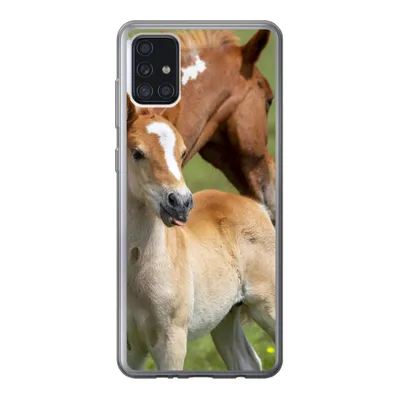 Produktbild von MuchoWow® Handyhülle Schutzhülle Hülle für Samsung Galaxy A52 5G Pferde - Fohlen - Gras Silikon Softcase Handy Hülle - Umschlag
