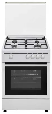 Produktbild von Vitrokitchen CB55BN, Freistehender Herd, Weiß, Drehregler, Vorderseite, Gaskochfeld, 4 Zone(n)