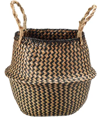 Image de Seagrass Panier de stockage Pot de fleurs Rotin Porte-jouets Conteneur Décor - M