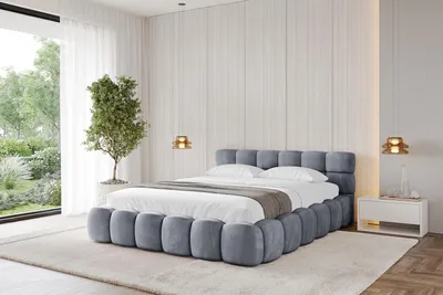 Produktbild von ALTDECOR Polsterbett mit Bettkasten - LEYA-v1 - 200x200 - Grau - Bett mit Matratze H3/H4, Doppelbett mit Stauraum und Latternrost, Boxbett mit Kopfteil