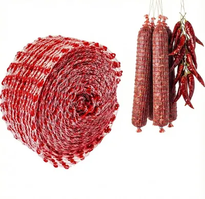 Produktbild von Monofil-Fleischnetz 4m x 22cm – Robustes Räuchernetz, hitzebeständig bis 125°C, elastisches Schinkennetz, EU
