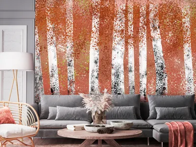Zdjęcie produktu dla Tapeta flizelinowa natura 400x280 cm fototapeta XXL drzewa las brzozowy abstrakcyjny las brzozowy b-A-10269-a-c