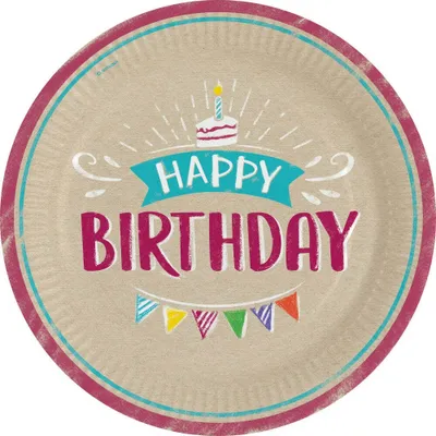 Produktbild von 8 Pappteller Birthday Wishes 23cm
